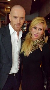 Damian Lewis and Tess Broussard take a picture at the Showtime Emmy Pre-Party held at the Sunset Towers Hotel