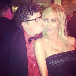 Getting a "peck" from my friend Jesse Heiman from "Godaddy" commercial