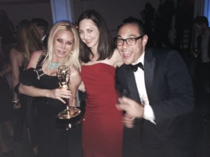 Holding an Emmy! 