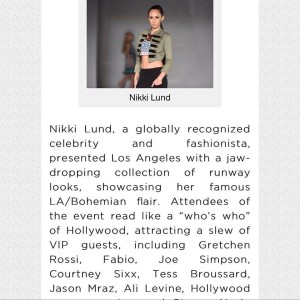 Tess Broussard mentioned in @Popwrapped , Celebs attending Nikki Lund  Spring/Summer Fashion Show 2017